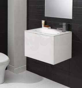 Hib Lighting Cabinets and Mirrors -  Hib 1420142 White Sienna 600x400mm Wc Vanity Unit Soft Close Drawer