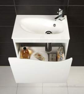 Hib Lighting Cabinets and Mirrors -  Hib 1420090 White Sienna 500mm Wc Wash Basin Mineral Marble One Tap Hole