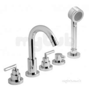 Vado Brassware -  5 Hole Bath Shower Mixer Deck Mounted Ela-135-3/4-c/p