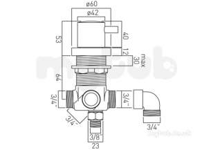 Vado Brassware -  Elements Concld 2 Way Diverter Deck Mount