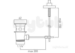 Vado Brassware -  Verti Standalone Basin Popup Waste 11/4in