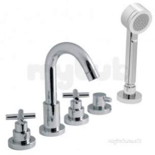 Vado Brassware -  5 Hole Bath Shower Mixer Deck Mounted Elw-135-3/4-c/p