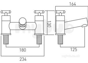 Vado Brassware -  Vado 2 Hole Bath Filler Deck Mounted Elw-137-c/p