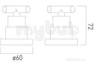 Vado Brassware -  Elements Water Pair Of Valves Deck Mnted