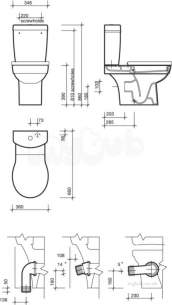 Twyford Encore -  Encore Close Coupled Toilet Pan Multioutlet Er1148wh