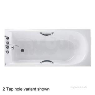 Twyfords Acrylic Baths -  Envy Bath 1700x750 2 Tap Inc Grips Nv8522wh
