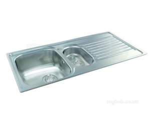Carron Retail Sinks -  Carron Phoenix 101.0174.732 Ss Contessa Kitchen Sink With Left Hand 1.5 Bowl And Drainer