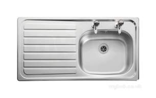Rangemaster Sinks -  Lexin Le95l 950 X 508 Two Tap Holes Left Hand Sbsd Ss