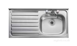 Rangemaster Sinks -  Contract Lc105l 1000 X 500 Left Hand Rl/front Ss