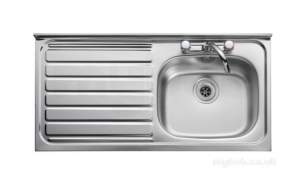 Rangemaster Sinks -  Contract Lc105l 1000 X 500 Left Hand Sq/front Ss
