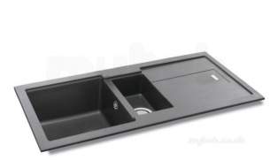 Carron Trade Sinks -  Stone Grey Bali Kitchen Sink Reversible With Drainer And Large 1.5 Bowl