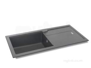 Carron Trade Sinks -  Stone Grey Bali Kitchen Sink Reversible With Drainer And Large Single Bowl