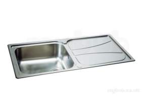 Carron Trade Sinks -  Zeta Linen Reversible Kitchen Sink With Large Square Single Bowl And Drainer
