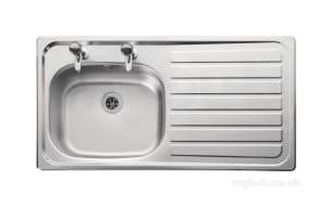 Center City 2 Kitchen Sinks -  Aga Rangemaster City 2 950x508 1.0b Right Hand 2 Tap Hole Inset Sink Stainless Steel