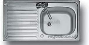 Center City 2 Kitchen Sinks -  Aga Rangemaster City 2 950x508 1.0b 1 Tap Hole Revolution Inset Sink Stainless Steel