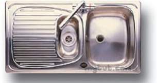 Center City 2 Kitchen Sinks -  Aga Rangemaster City 2 950x508 1.5b 1 Tap Hole Revolution Inset Sink Stainless Steel