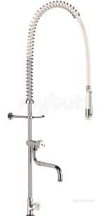 Delabie Brassware -  Delabie Pillar Tap With Control Knobs Plus Telescopic Spout L 200-290