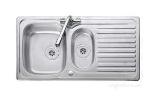 Rangemaster Sinks -  Aga Rangemaster Linear Lr9502l 1.5 Bowl Left-hand Drainer Sink Stainless Steel