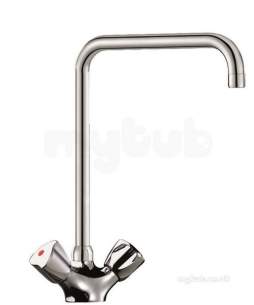 Delabie Brassware -  Delabie Deck Mtd Single Hole Mix 45lpm Tube Swivel Spout 22 L200mm