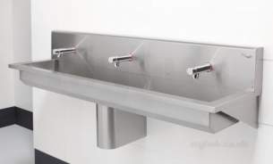 Sissons Stainless Steel Products -  Saracen 1500mm 3th Wash Trough Ss