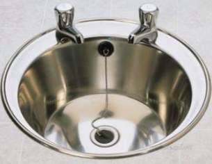 Sissons Stainless Steel Products -  D20170n 400mm Two Tap Holes Round Washbasin Ss