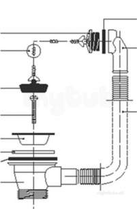 Sissons Stainless Steel Products -  F2119 38mm Waste Plug Chain And O/flow Ss