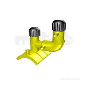 Radius Yellow Mdpe Fittings -  Purge T Ye 90mm And 3 Inch X63 Pe80 Ef Pl2/4