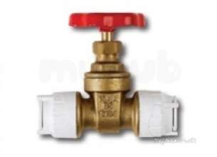 Polypipe Polyplumb Polyfit -  22mm Polyfit Gate Valve White 5 Fit3122