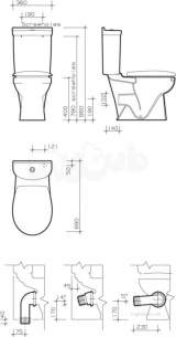 Grace Close Coupled Toilet Pan Flushwise Gn1148wh