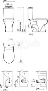 Twyford Mid Market Ware -  Galerie Close Coupled Toilet Set Flushwise 4/2.6l Toilet Pan Cistern And Seat Geco42wh