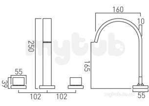 Vado Brassware -  Vado 3 Hole Bath Filler Deck Mounted