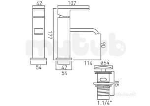 Vado Brassware -  Mono Basin Mixer Single Lever Deck Mount Geo-200/sl/cc-c/p