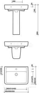 Twyford Mid Market Ware -  Galerie Plan Washbasin 600x480 1 Tap Gl4211wh