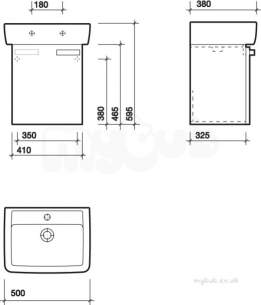 Twyford Galerie Plan Furniture -  Galerie Plan 500 Furniture Unit White Gl0172wh