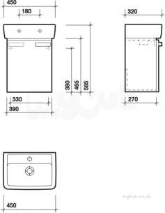 Twyford Galerie Plan Furniture -  Galerie Plan 450 Furniture Unit Red Gl0171rd