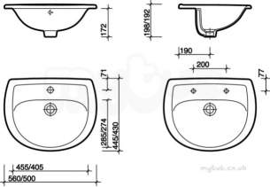 Twyford Mid Market Ware -  Galerie Countertop 500x430 1 Tap Gn4521wh