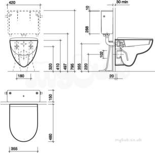 Twyfords Luxury -  Galerie Optimise Wall Hung Toilet Pan Gp1718wh