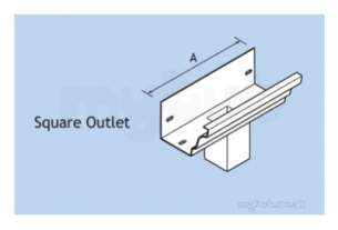Alumasc Rainwater Products -  Pln 113 X76 X75mm Gx Run O/let Gxm1so33a