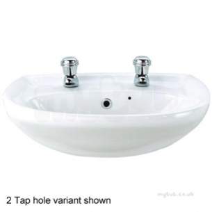 Twyford Mid Market Ware -  Galerie Optimise Semi-recessed Basin 550x405 2 Tap Gp4622wh