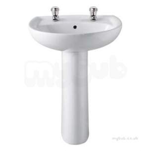 Twyford Mid Market Ware -  Galerie Washbasin 550x450 2 Tap Gn4222wh