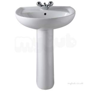 Twyford Mid Market Ware -  Galerie Washbasin 650x510 1 Tap Gn4361wh