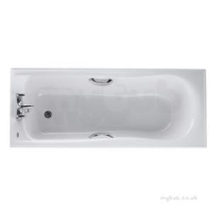 Twyfords Acrylic Baths -  Galerie Bath 1500x700 2 Tap. Inc Grips Gn8422wh