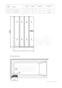 Twyford Geo6 and Hydr8 Enclosures -  Geo6 4 Part Folding Screen Left Hand G61978cp Special