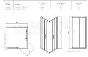 Twyford Outfit Total Install Showers -  Geo6 Corner Entry 900mm G65303cp