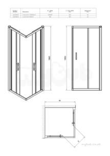 Twyford Outfit Total Install Showers -  Geo6 Corner Entry 900mm G65303cp