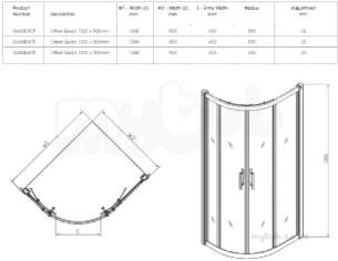 Twyford Outfit Total Install Showers -  Geo6 Offset Quad 1200x900mm Left Hand Or Right Hand G68004cp