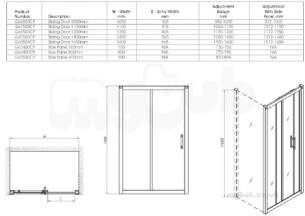 Twyford Outfit Total Install Showers -  Geo6 Sliding Door 1100mm Left Hand Or Right Hand G67503cp