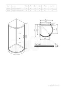 Twyford Geo6 and Hydr8 Enclosures -  Hydr8 Floor Bow Quad Tray 780mm H83930wh