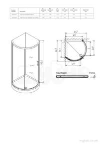 Twyford Geo6 and Hydr8 Enclosures -  Hydr8 Bow Quadrant 880mm H84930cp