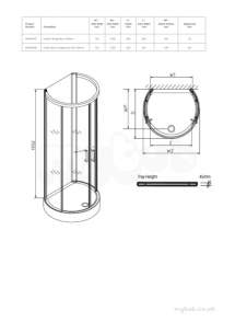 Twyford Geo6 and Hydr8 Enclosures -  Hydr8 D Shape Bow 760mm H84940cp